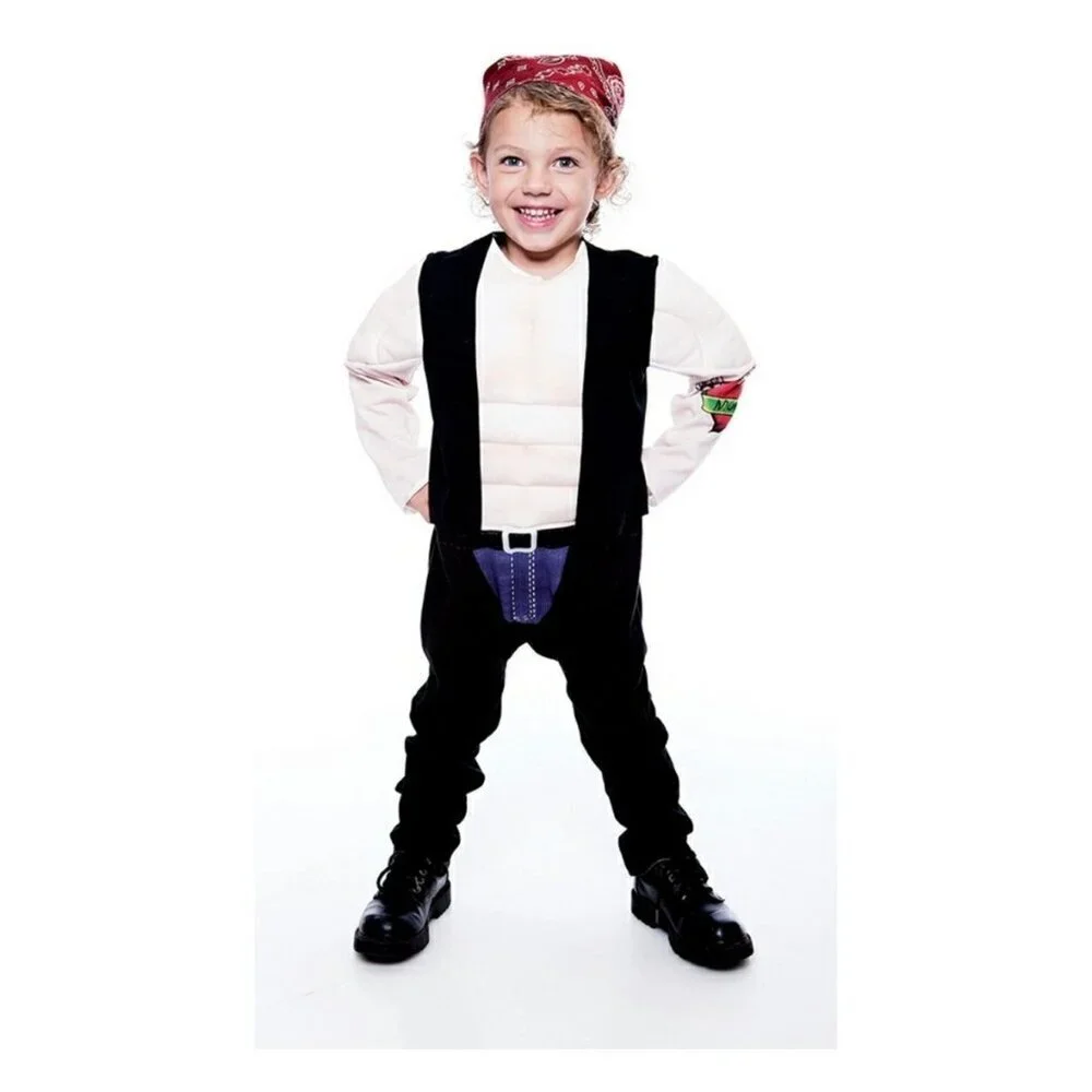 Lil Big Biker Costume PMG Halloween Toddler 3T-4T Coverall Headscarf